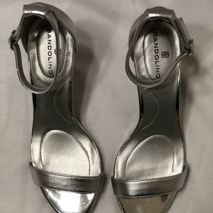 Silver high heels